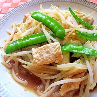 節約おかず♪もやしと豆腐のソース炒め